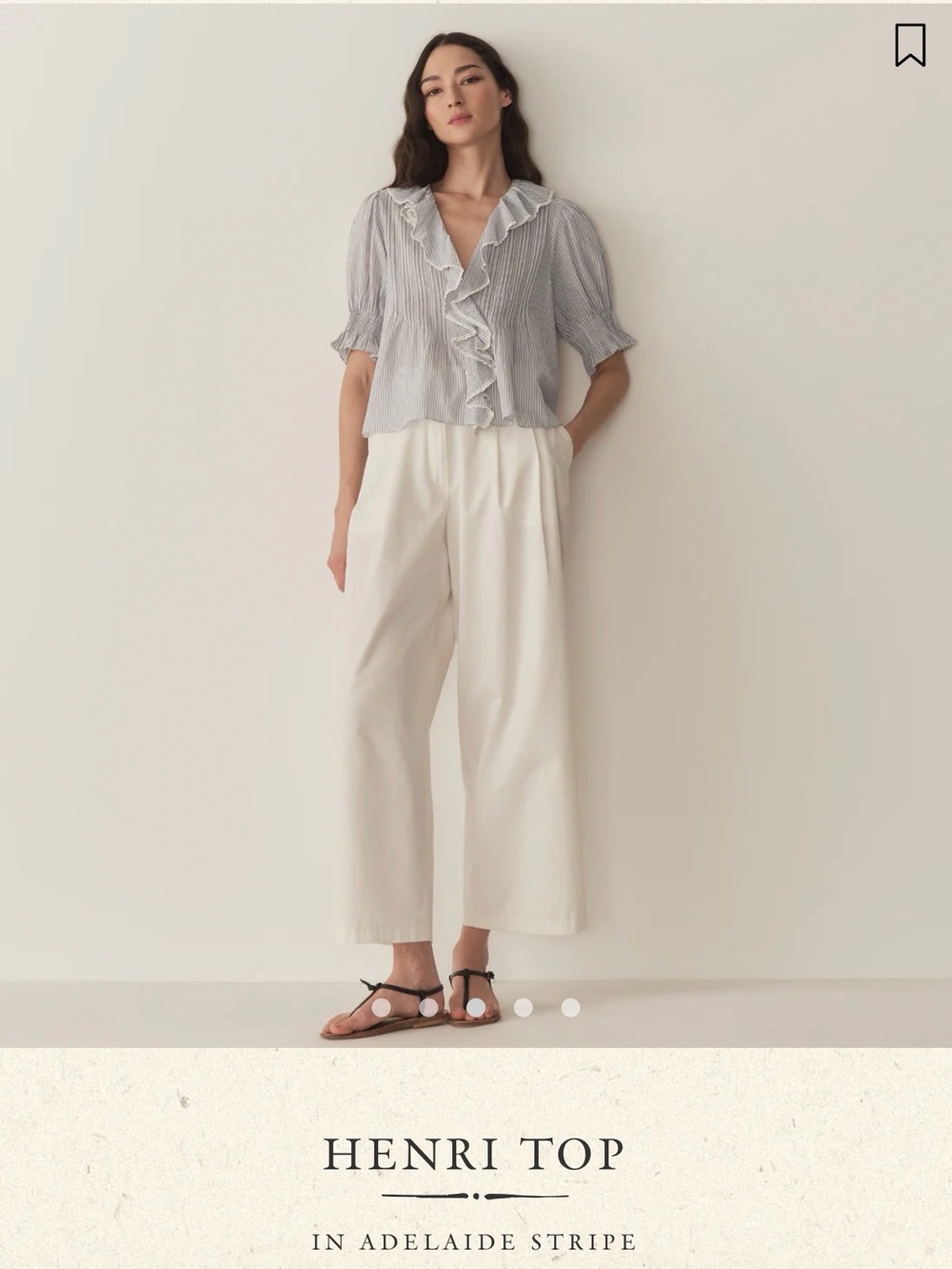 ISO!!!! Doen Henri Top in Adelaide Stripe — Light Gray & White